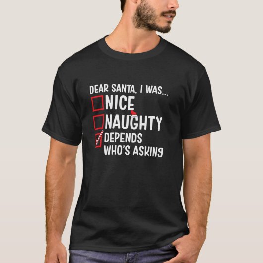 ニースいけなは誰のサ頼ンタおもしろいク Tシャツ (正面)
