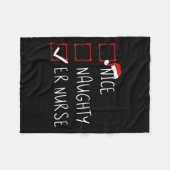 ニースいけなアナースクリスマスリストサンタクロースX フリースブランケット (正面(横))