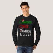 ニースいけなアメリカンクリスマスパジャマスサンおもしろいティ Tシャツ (正面フル)