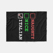 ニースいけなイタリアンクリスマスおもしろいクリスマスイタリアホ フリースブランケット (正面(横))