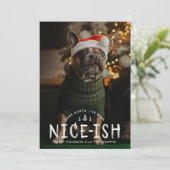 ニースいけなイッシュまたはニースおもしろい犬クリスマスカード シーズンカード (スタンド正面)