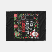ニースいけなキャシおもしろいアクリスマスサンタクロースT フリースブランケット (正面(横))