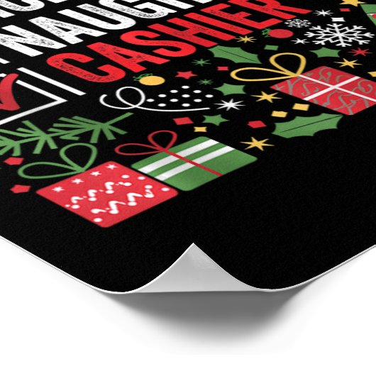 ニースいけなキャシおもしろいアクリスマスサンタクロースT ポスター (角)