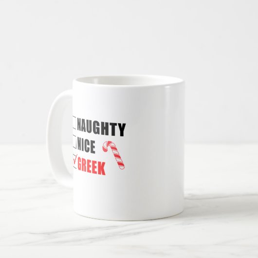 ニースいけなギリシャのクリスマスデザインコーヒーマグ コーヒーマグカップ (正面左)