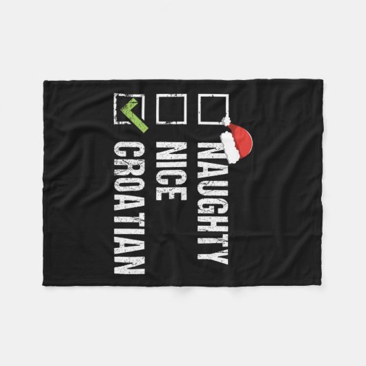ニースいけなクロアチアチアチアサンタクリスマスギフト フリースブランケット (正面(横))
