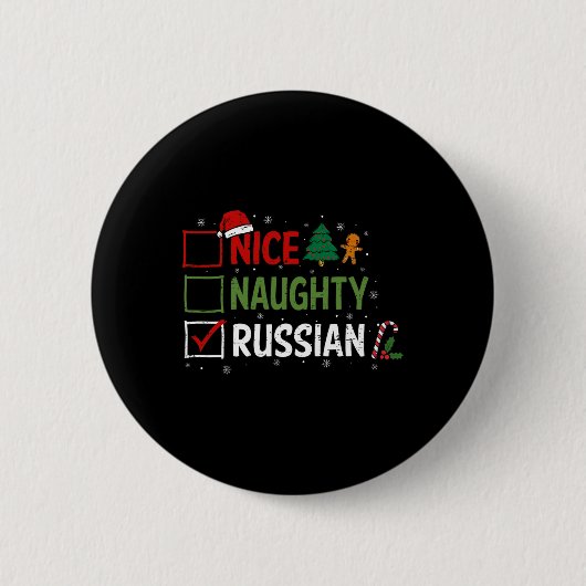 ニースいけなクロシアのリスマスパジャマスサンタクロース 缶バッジ (正面)