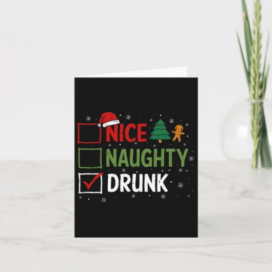 ニースいけなク飲リスマスパジャマおもしろいサンタH カード (正面)