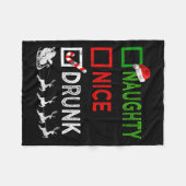 ニースいけなク飲リスマスパジャマおもしろいサンタH フリースブランケット (正面(横))