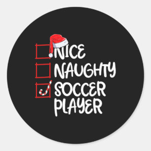 ニースいけなサッカー選手おもしろいサッカークリスマスリー ラウンドシール