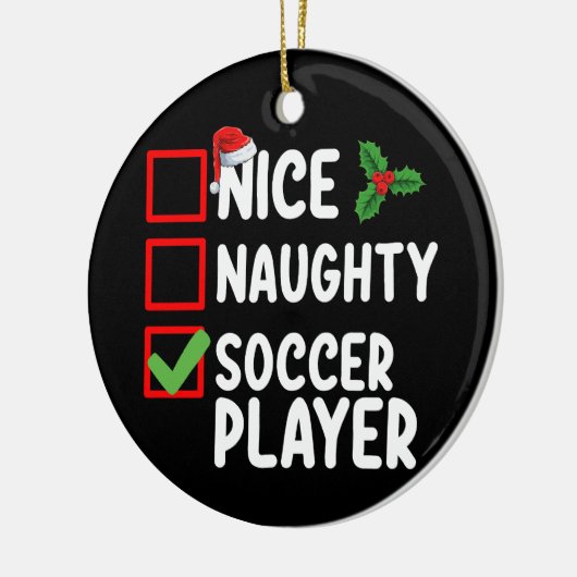 ニースいけなサッカー選手のクリスマス セラミックオーナメント (左)