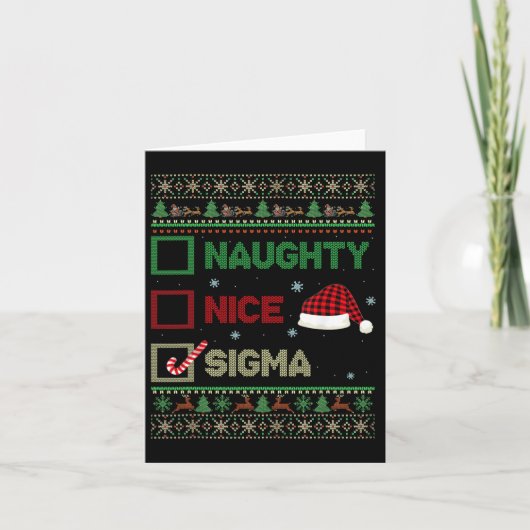 ニースいけなシグマ醜いセーターChristmas List San カード (正面)