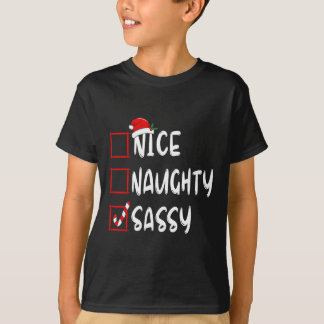 ニースいけなシークリスマスリストファミリークリスマスサンタC Tシャツ