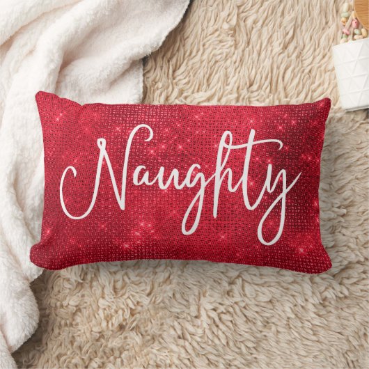 ニースいけなスパークリー赤白グリッターセクイン ランバークッション (ブランケット)