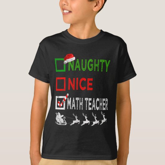 ニースいけなス先生クリスマスパジャマおもしろい Tシャツ (正面)