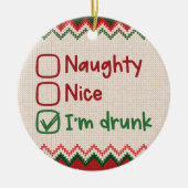 ニースいけなス、私は – ク飲リスマスおもしろい セラミックオーナメント (正面)