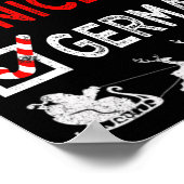 ニースいけなドイツのクリスマスのパジャマおもしろいサンタ ポスター (角)