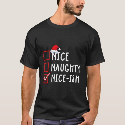 ニースいけなニース風クリスマスリストサンタクロース Tシャツ (正面)