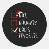 ニースいけなパパのお気に入りのクリスマスリストクリスマスFa ラウンドシール (正面)