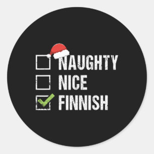 ニースいけなフィンランド語サンタハットフィンランドクリスマスG ラウンドシール