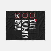 ニースいけなブおもしろいルクリスマスリストサンタ フリースブランケット (正面(横))