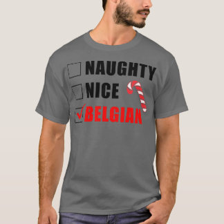 ニースいけなベルギーキャンディーケーンクリスマスサンタリ Tシャツ