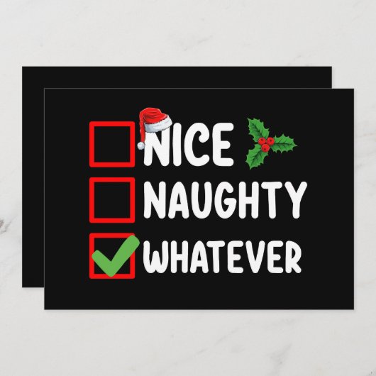 ニースいけなホッおもしろいトクリスマスリスト 招待状 (正面/裏面)