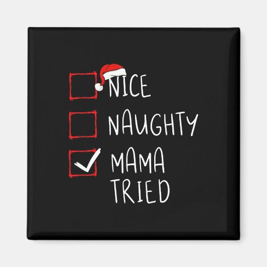 ニースいけなママはクリスマスを試食クリスマスサンタ マグネット (正面)