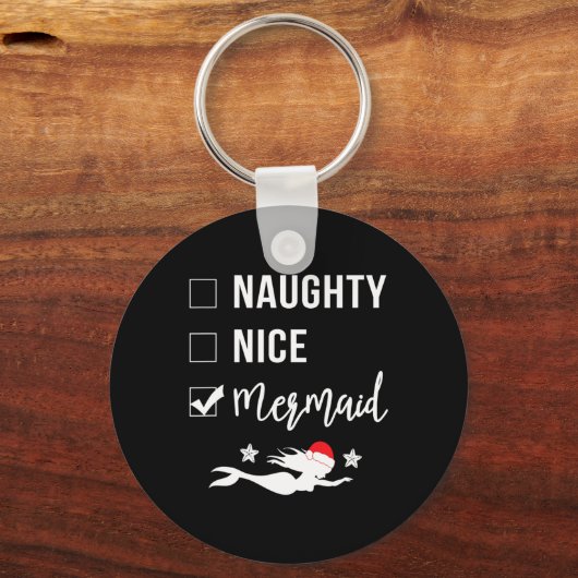 ニースいけなマーメイドのメおもしろいードクリスマス キーホルダー (正面)