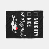 ニースいけなマーメイドのメおもしろいードクリスマス フリースブランケット (正面(横))