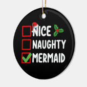 ニースいけなマーメイドクリスマスリストファミリーホリデー セラミックオーナメント (左)