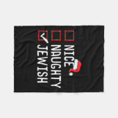 ニースいけなユダヤのクリスマスリスト フリースブランケット (正面(横))