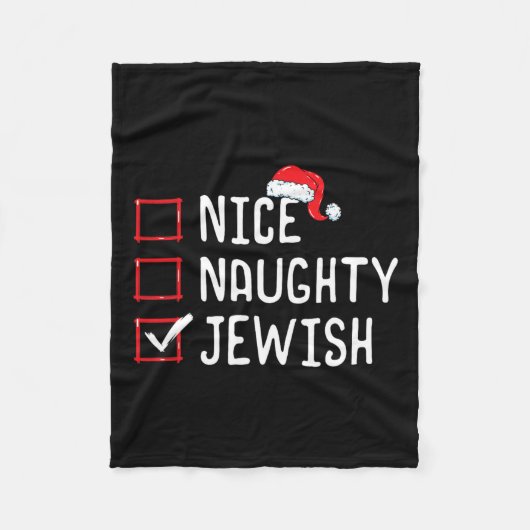ニースいけなユダヤのクリスマスリスト フリースブランケット (正面)