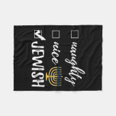 ニースいけなユダヤ人の醜いおもしろいクリスマスハヌカー フリースブランケット (正面(横))