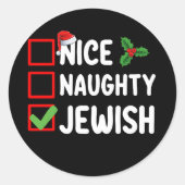 ニースいけなユダヤ人クリスマスリストファミリーホリデー ラウンドシール (正面)