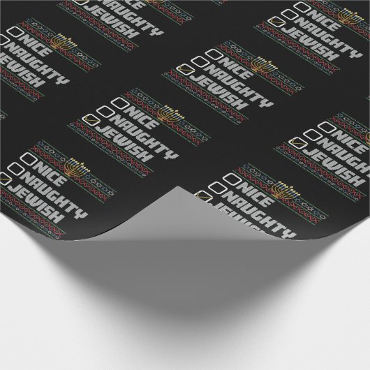 ニースいけなユダヤ人サンタ醜いクリスマスハヌカー ラッピングペーパー (角)