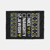 ニースいけなユダヤ人ハヌカーハヌカー（ユダヤ教の祭り）ユダヤ人の汗 フリースブランケット (正面(横))