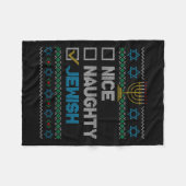 ニースいけなユダヤ醜いクリスマスセーターおもしろいH フリースブランケット (正面(横))