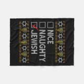 ニースいけなユダヤ醜いハヌカーのセーターおもしろいCh フリースブランケット (正面(横))