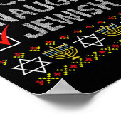 ニースいけなユダヤ醜いハヌカーのセーターおもしろいCh ポスター (角)