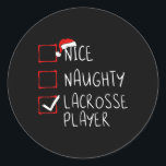 ニースいけなラクロス選手リストChristmas Santa ラウンドシール<br><div class="desc">素敵ないけなラクロス選手リストのクリスマスサンタクロース</div>