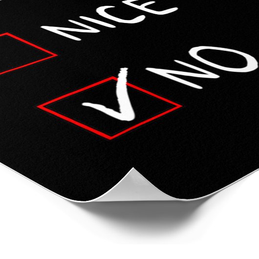 ニースいけなリストなしおもしろいクリスマスメンズ女性クリスマ ポスター (角)