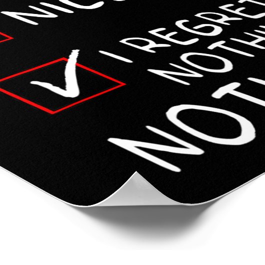 ニースいけなリスト私は何も後悔しないクリスマス男性女性 ポスター (角)