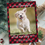 ニースいけなレッドパーソナライズされた・プレイド・ドッグのペット写真 シーズンカード<br><div class="desc">少しいけなだが大抵は素敵！可愛いおもしろいの休日の挨拶をすごいこの可愛いパーソナライズされたペットの写真のホリカスタムーカードで送る。おもしろい写真デザインに可愛い前足のプリントを持つ犬からのメリークリスマスモダンの願い。犬の写真や家族の写真を犬と一緒に追加し、家族の名前、メッセージ、年でパーソナライズする。このペットのホリデーカードはカジュアルクリスマスカードに最適で、すべての愛犬家とペット好きお気に入りのの間の一つになる。COPYRIGHT © 2021 Judy Burrows,  Black Dog Art - All Rights Reserved.ニースいけなレッドプパーソナライズされたライドドドッグペットフォトホリデーカード</div>