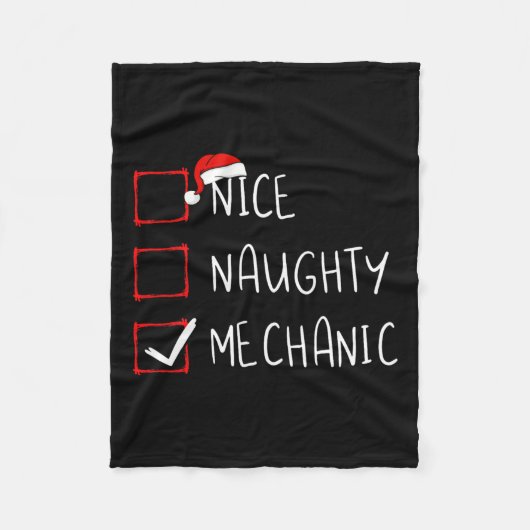 ニースいけな整備士クリスマスリストクリスマスサンタCl フリースブランケット (正面)
