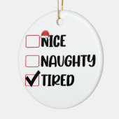 ニースいけな疲れたクリスマスリストクリスマスサンタクロース セラミックオーナメント (左)