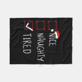 ニースいけな疲れたクリスマスリストクリスマスサンタクロース フリースブランケット (正面(横))