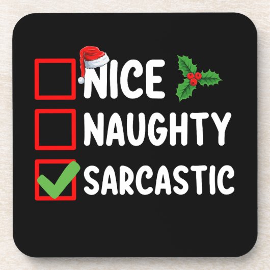 ニースいけな皮肉クリスマスリスト皮肉 コースター (正面)