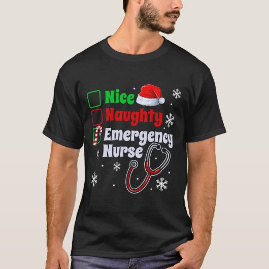 ニースいけな緊急ナースクリスマスErクリスマス Tシャツ (正面)