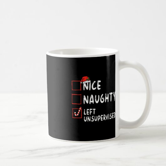 ニースいけな離れの未管理のクリスマスリスト家族 コーヒーマグカップ (右)