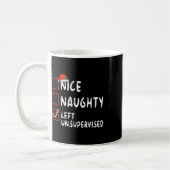 ニースいけな離れの未管理のクリスマスリスト家族 コーヒーマグカップ (左)